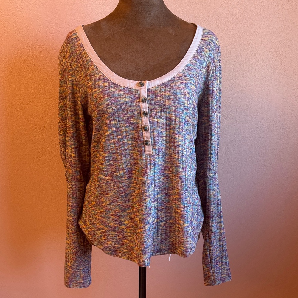 Anthropologie Multicolor Buttoned Long Sleeve Top